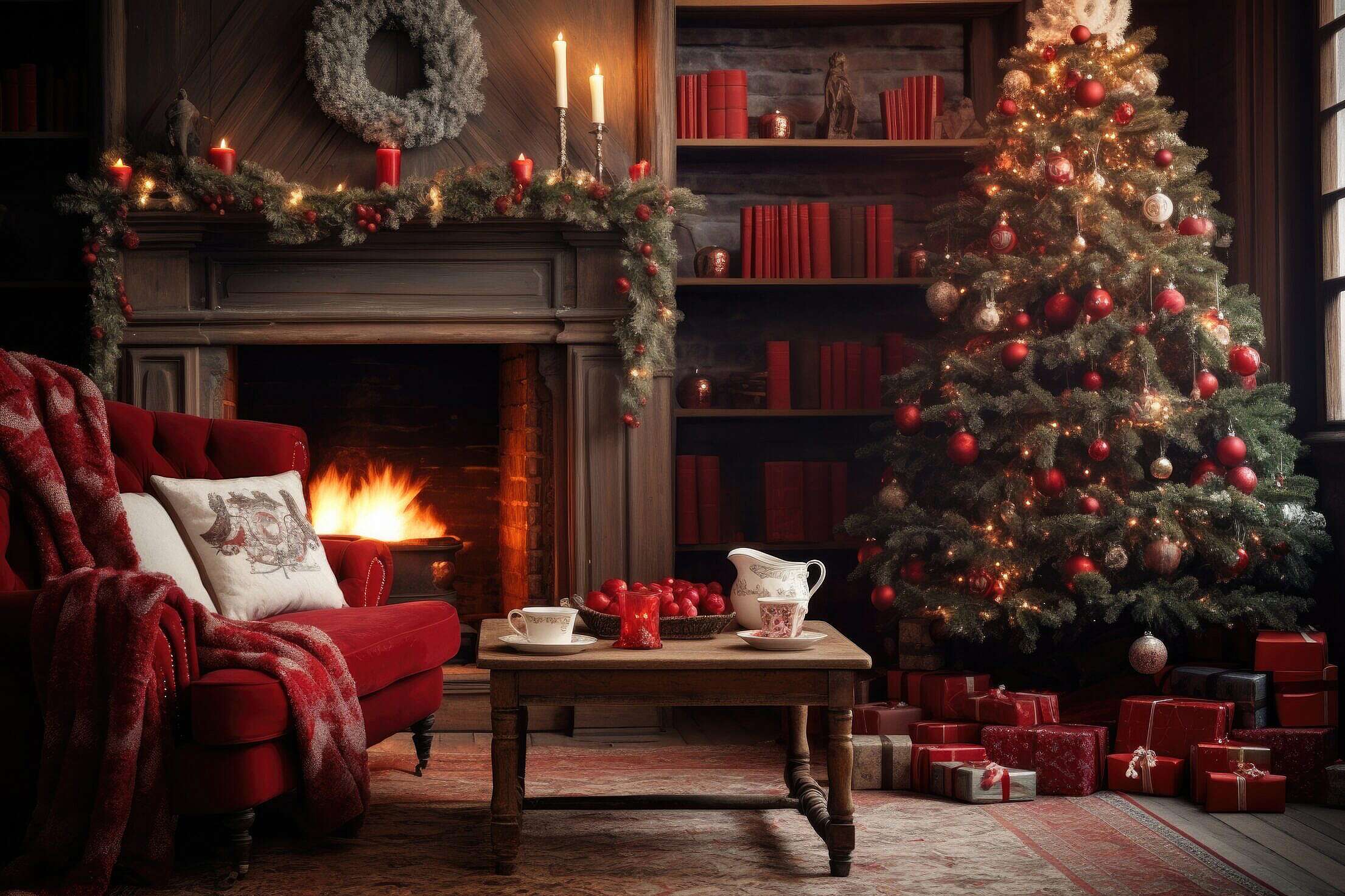 Beautiful Christmas Morning In The Living Room Free Stock Photo Picjumbo