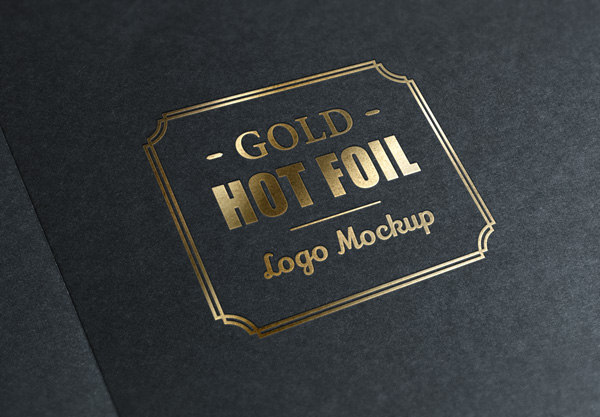 Download Download Free Gold Foil Logo Mockup Design Resources PSD Mockup Templates