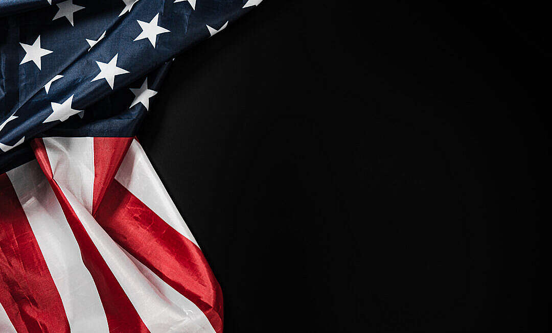 American Flag on a Black Background
