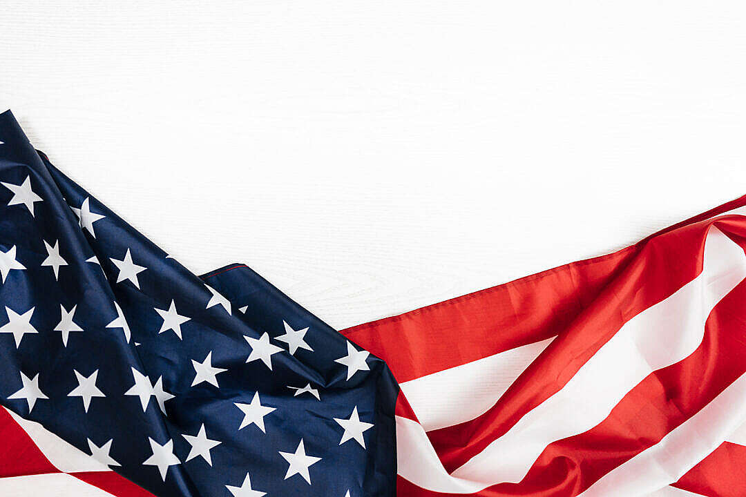 American Flag on a White Background