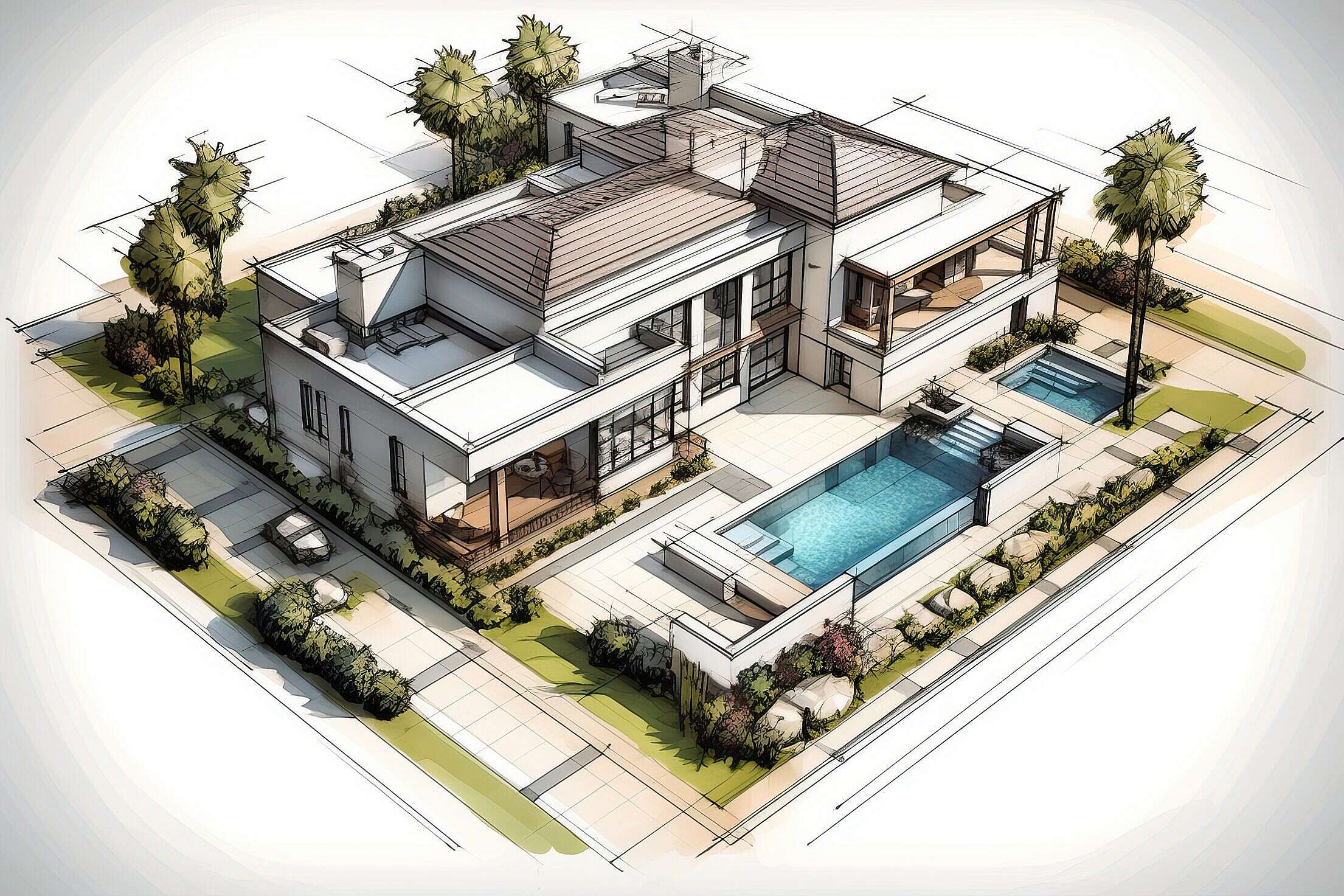 architectural-drawings-of-a-private-villa-free-stock-photo-picjumbo