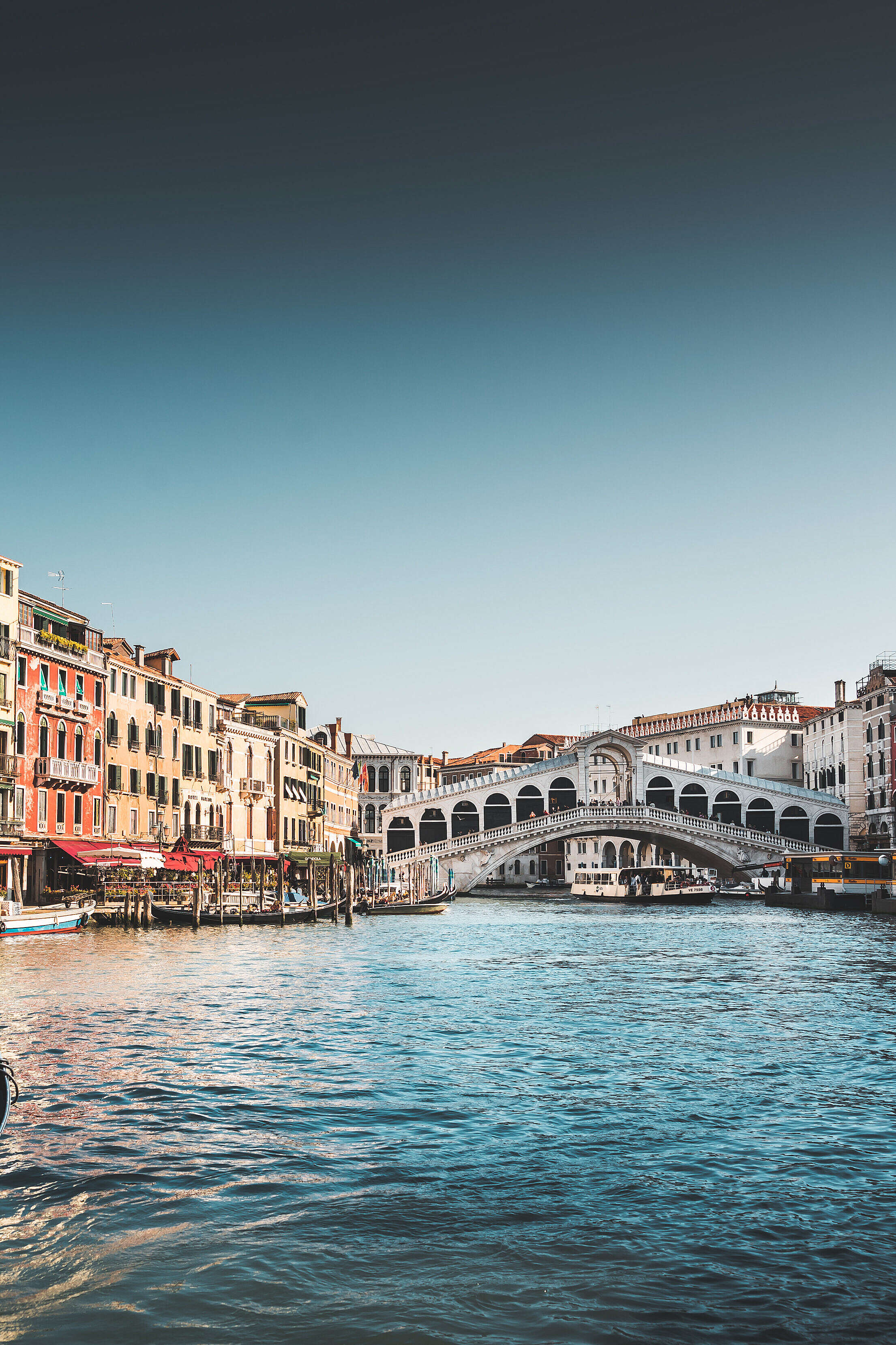 Beautiful and Famous Rialto Bridge in Venice, Italy Free Stock Photo