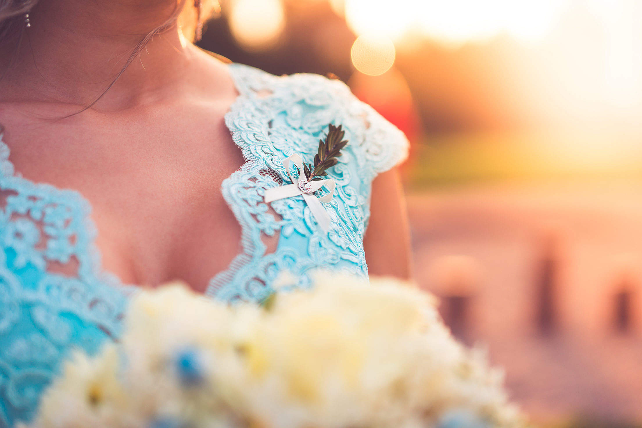 Beautiful Bridesmaid in Blue Dress Free Stock Photo