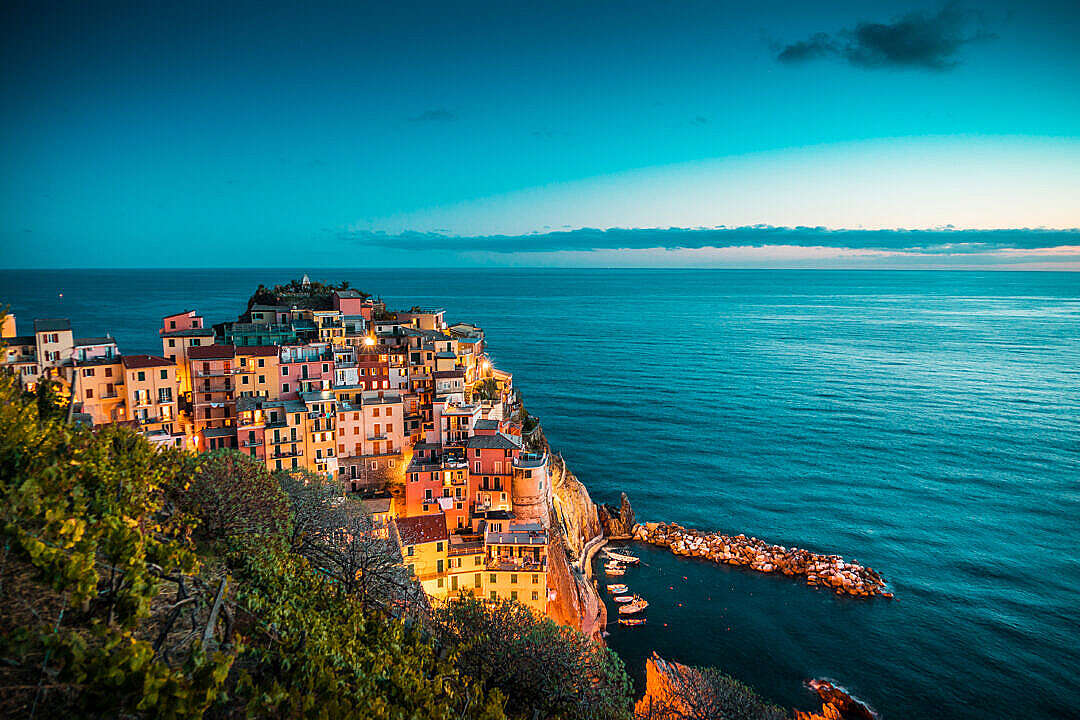 Beautiful Manarola at Night, Cinque Terre, Italy