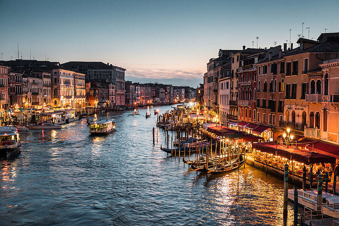 Download Beautiful Venice at Night FREE Stock Photo