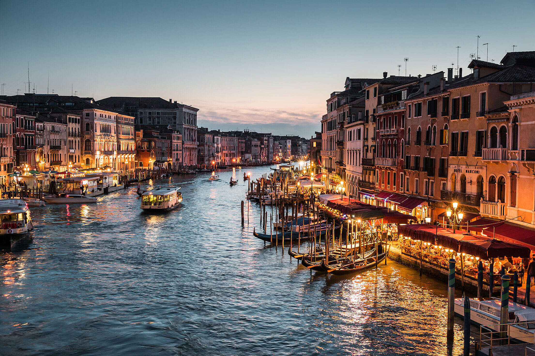 Beautiful Venice at Night Free Stock Photo