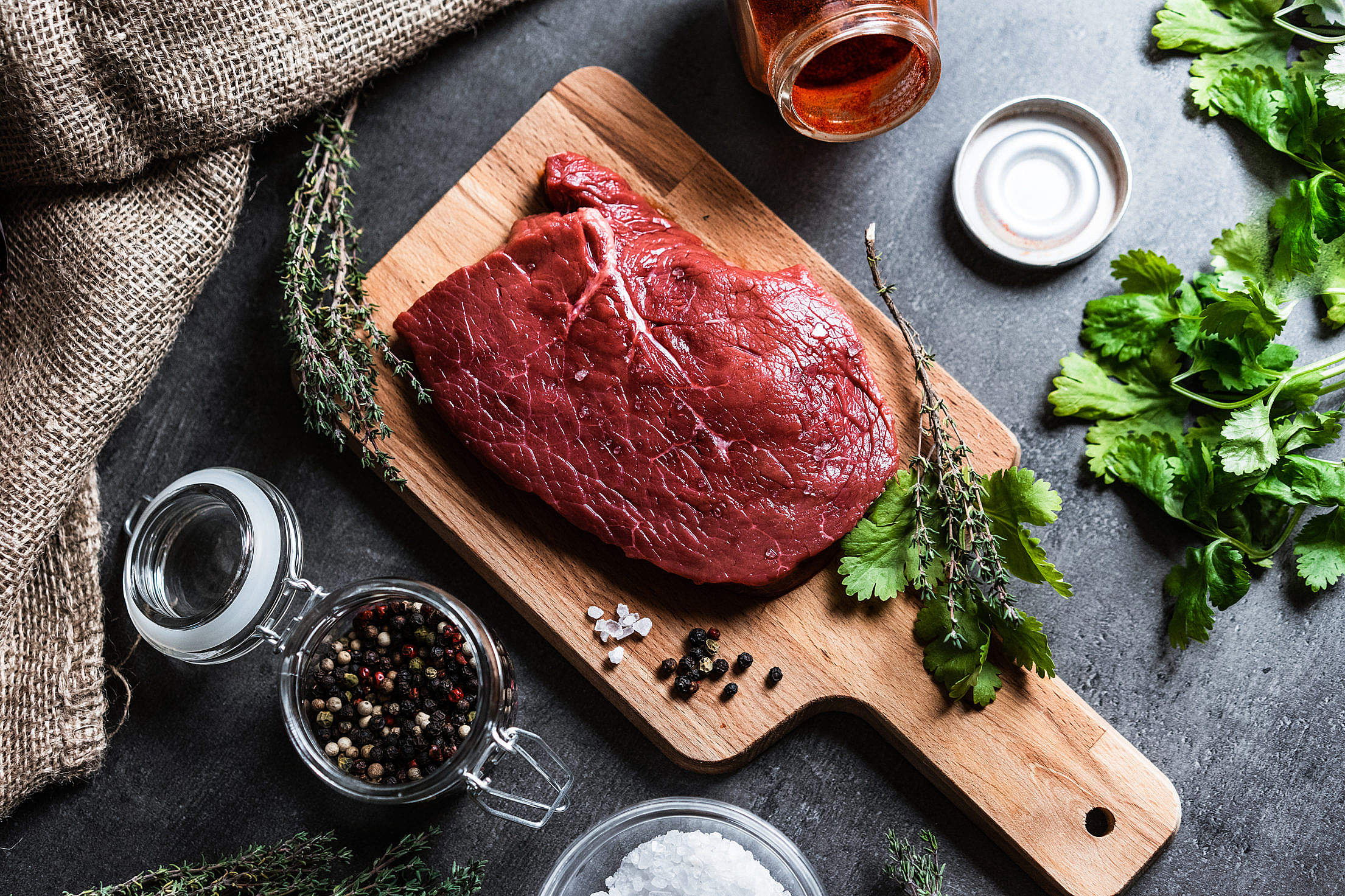 Beef Steak Flatlay Free Stock Photo