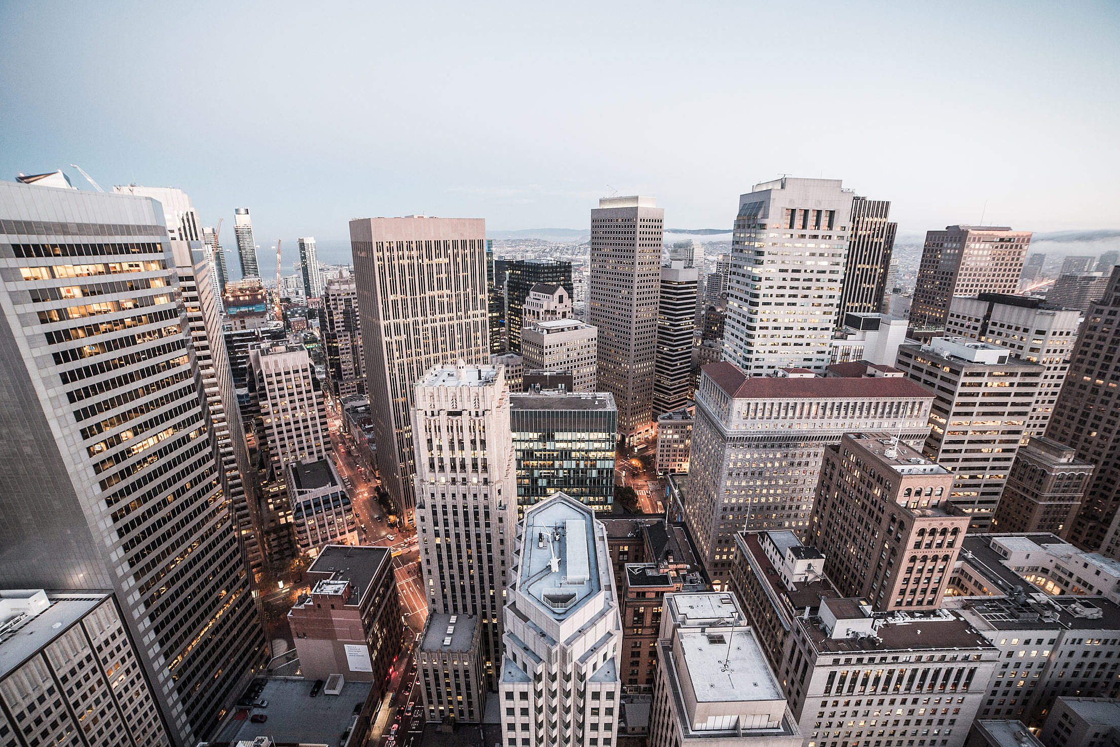 Big City Skyscrapers and Buildings in The Evening Free Stock Photo ...