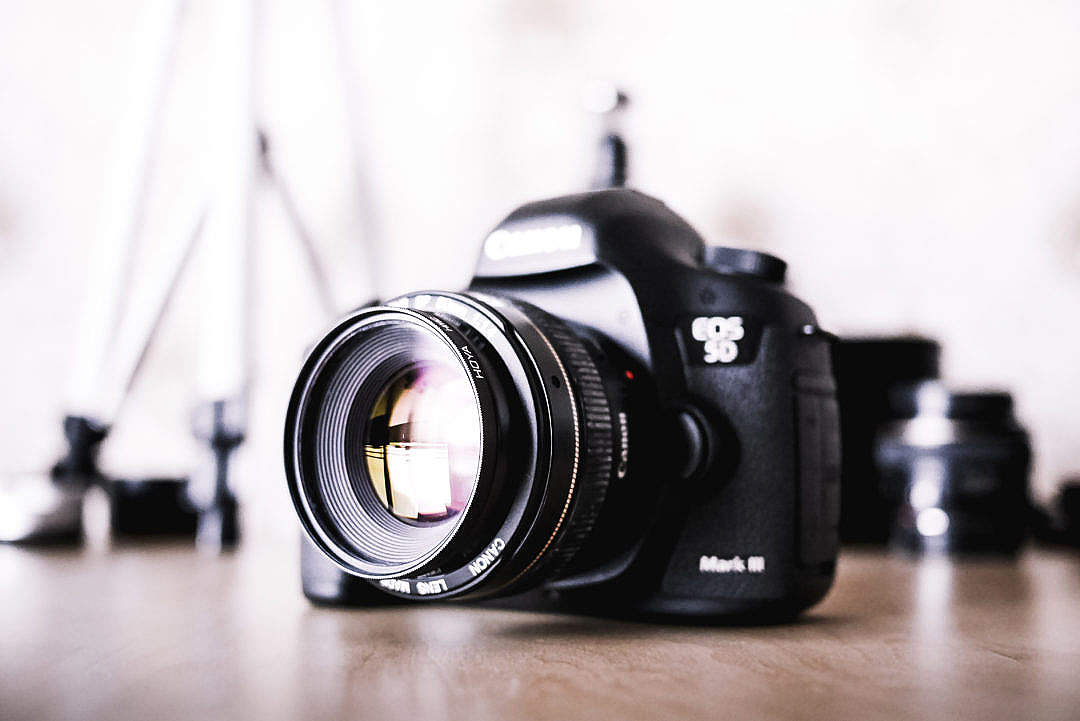 Download Big DSLR Camera and Equipment FREE Stock Photo