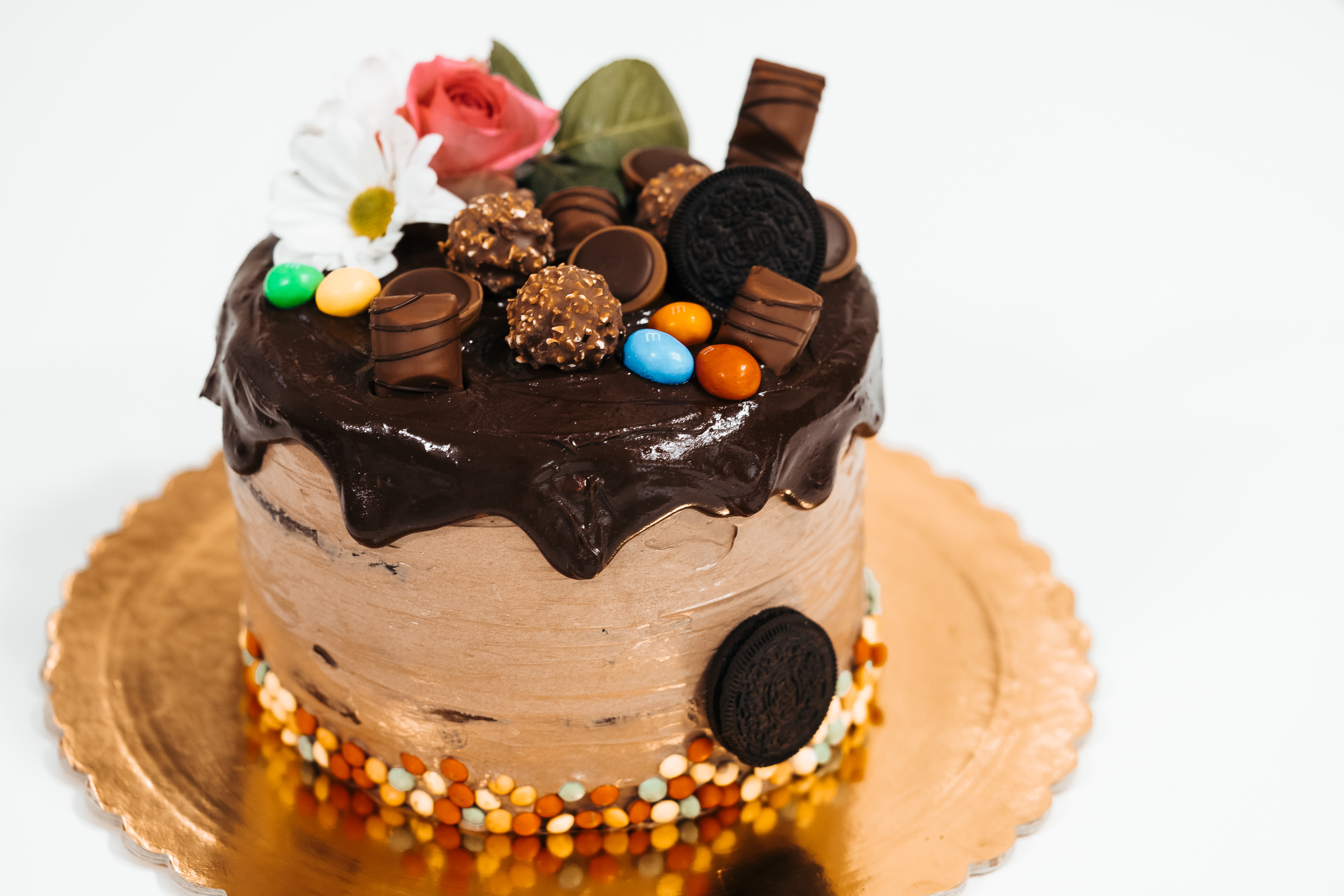 Birthday Cake with Chocolate Decorations Free Stock Photo | picjumbo
