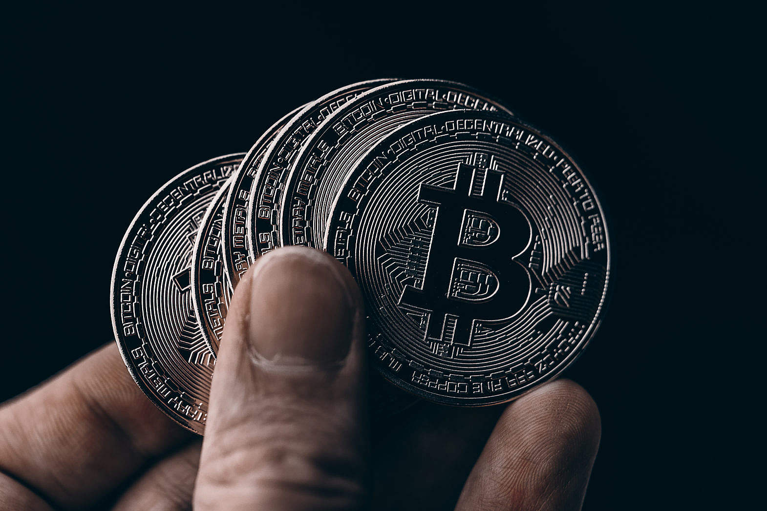 Black Bitcoin Coins Free Stock Photo | picjumbo