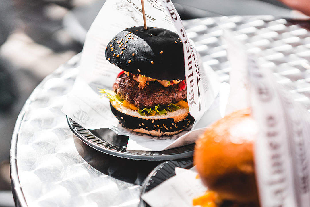 Download Black Burger FREE Stock Photo