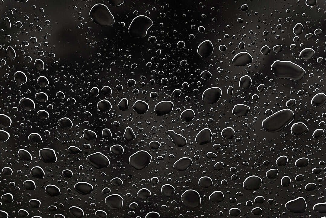 Download Black Drops on Black Glass FREE Stock Photo