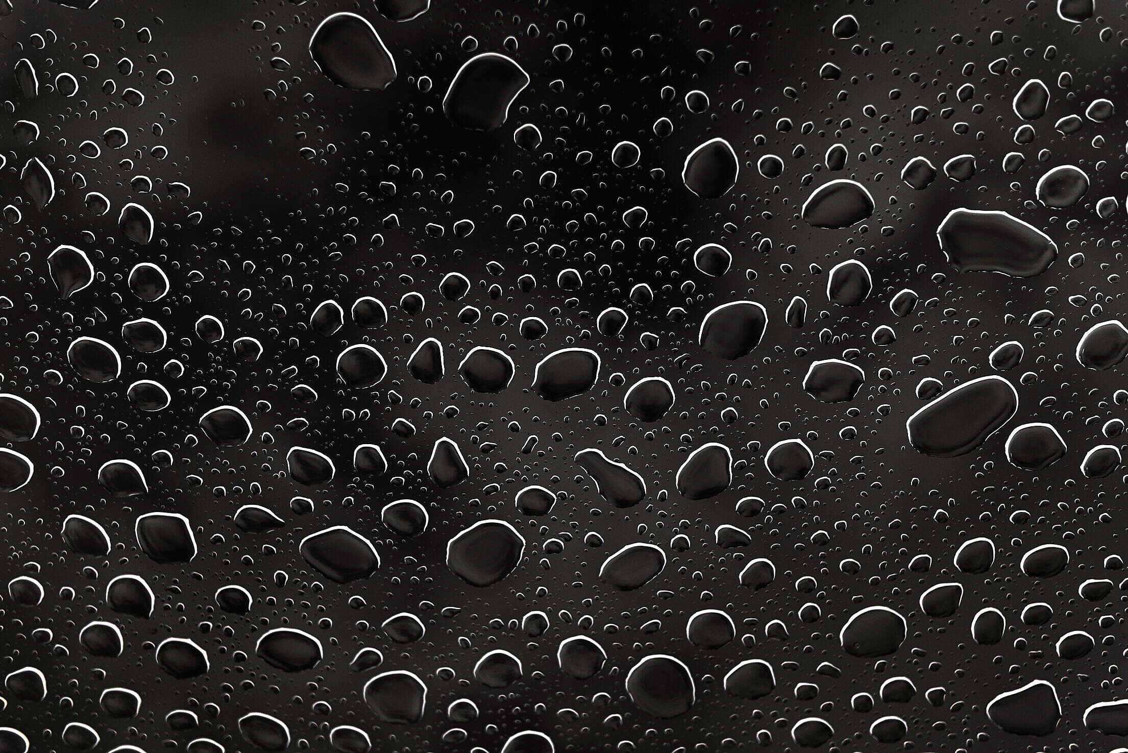 Black Drops on Black Glass Free Stock Photo