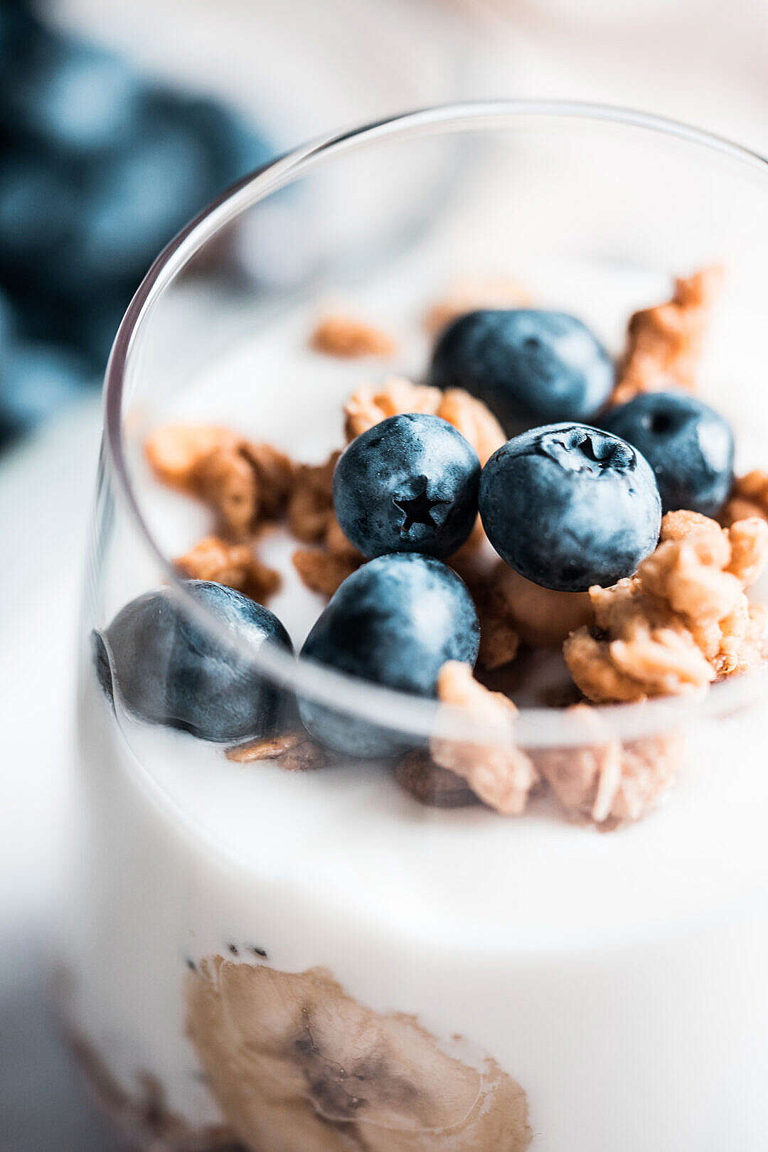 Blueberries in Müsli Fitness Breakfast