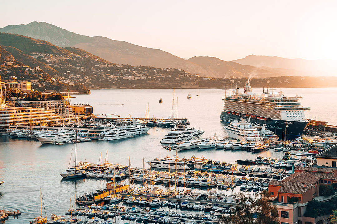 Download Boats and Ships in Monaco Harbor FREE Stock Photo