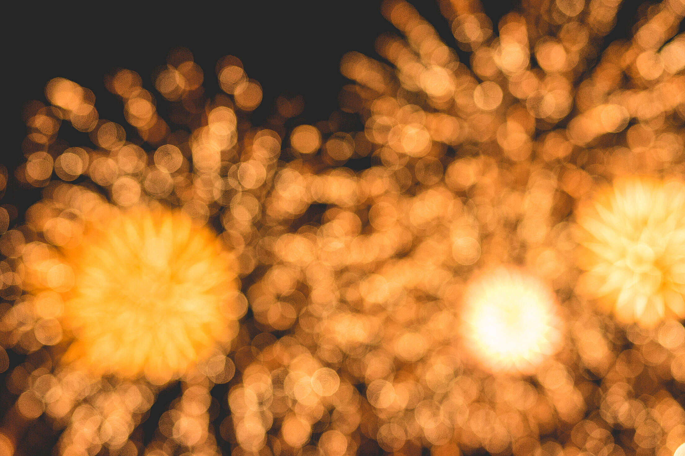 Bokeh Classy Golden Fireworks Lights Background #2 Free Stock Photo