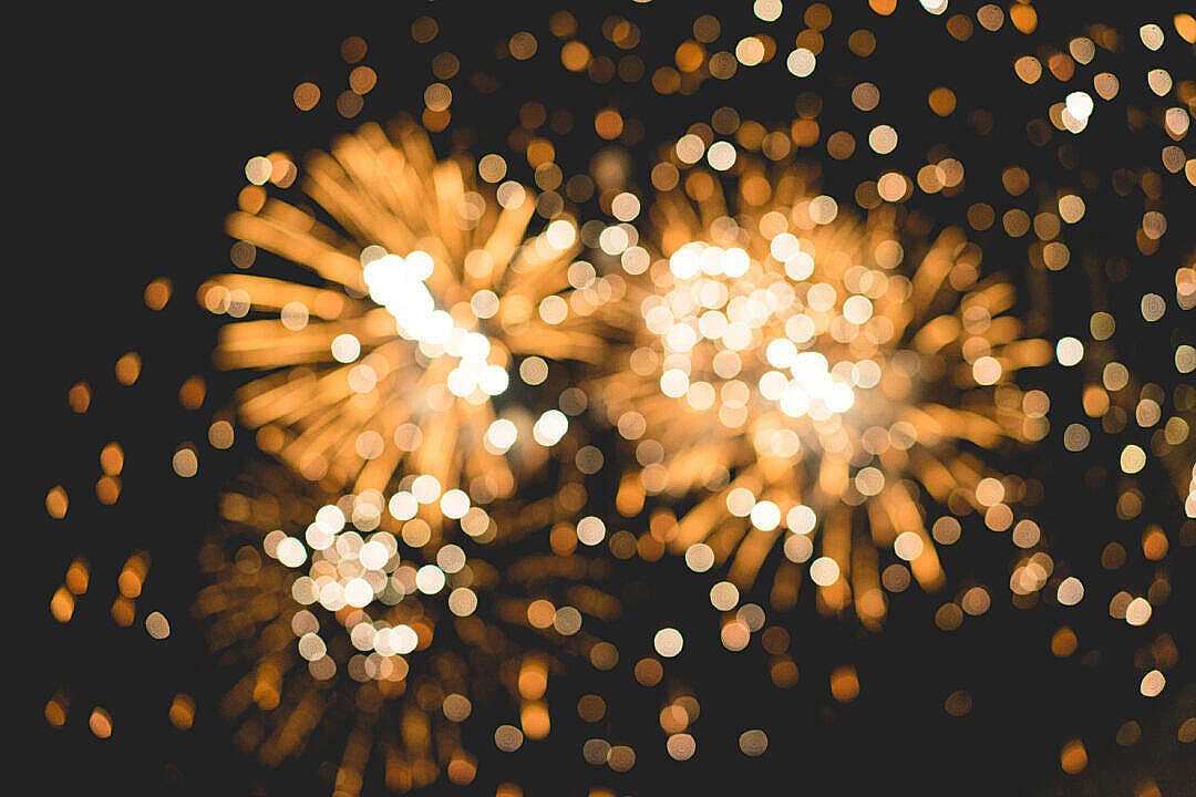 Bokeh Classy Golden Fireworks Lights Background