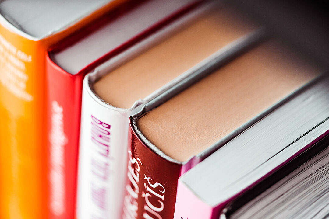 Books in Shelf Close Up