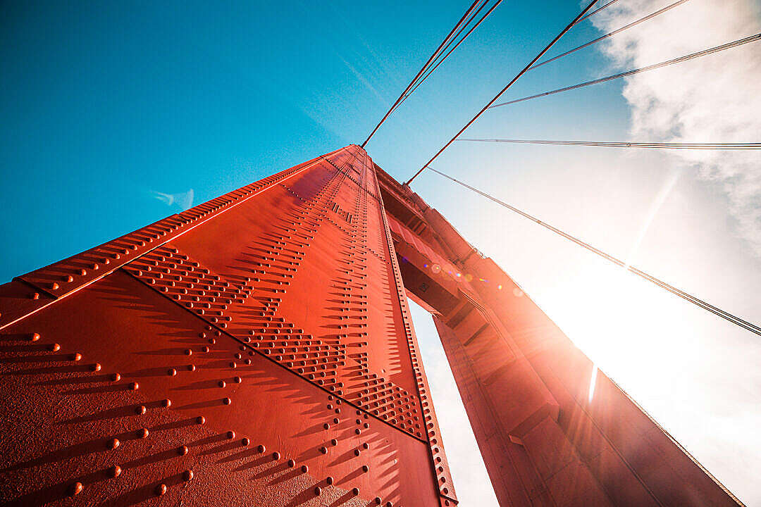 Bottom View of Golden Gate Bridge in San Francisco