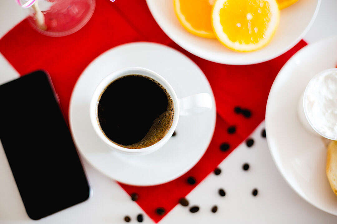 Download Breakfast Tray with Cup of Coffee FREE Stock Photo