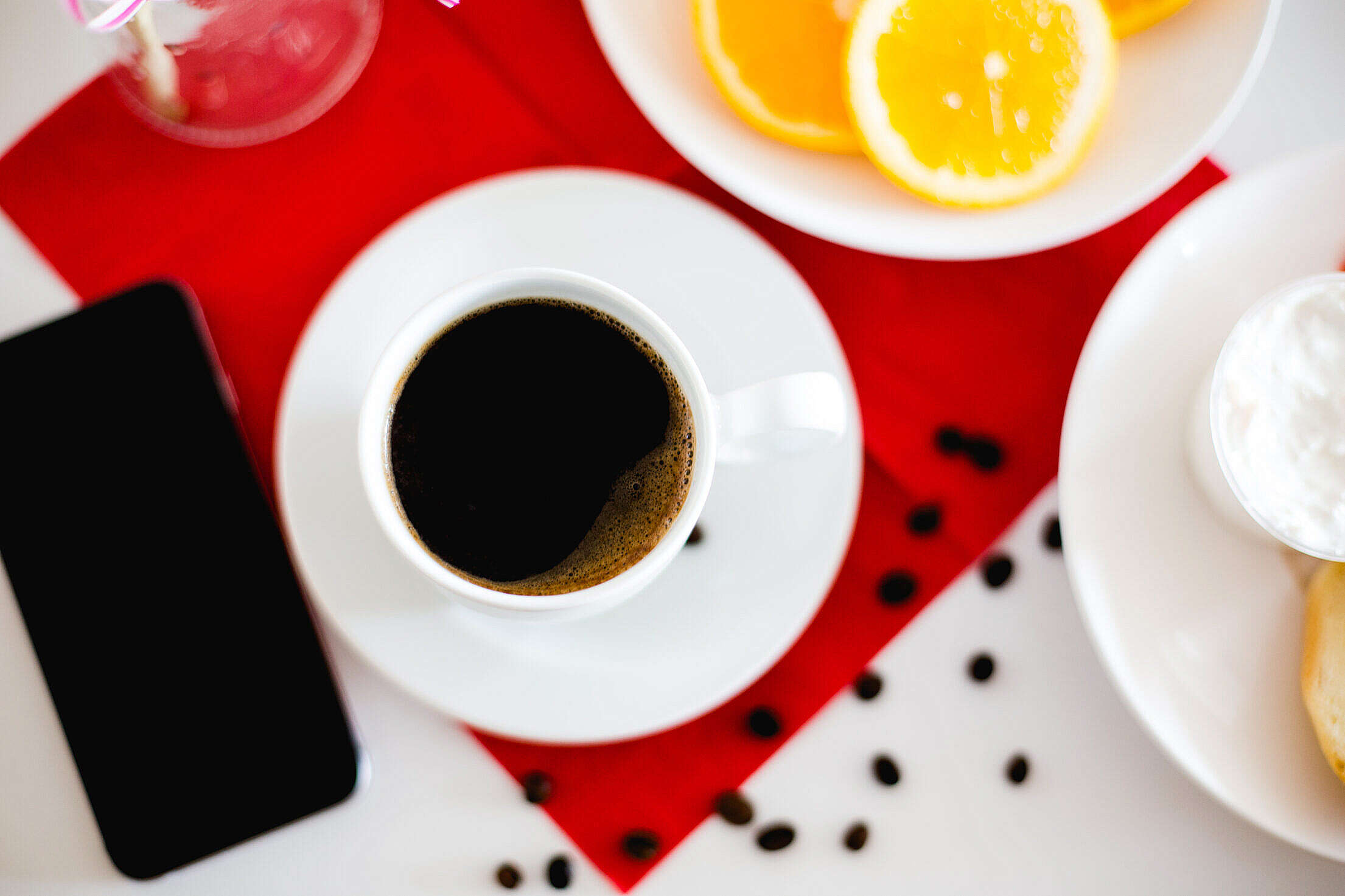 Breakfast Tray with Cup of Coffee Free Stock Photo