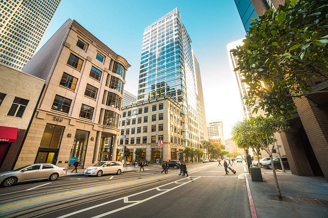 Busy Street in the Center of San Francisco