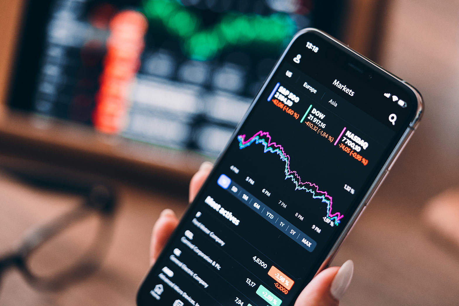 Checking Stock Market Data on Smartphone Free Stock Photo | picjumbo