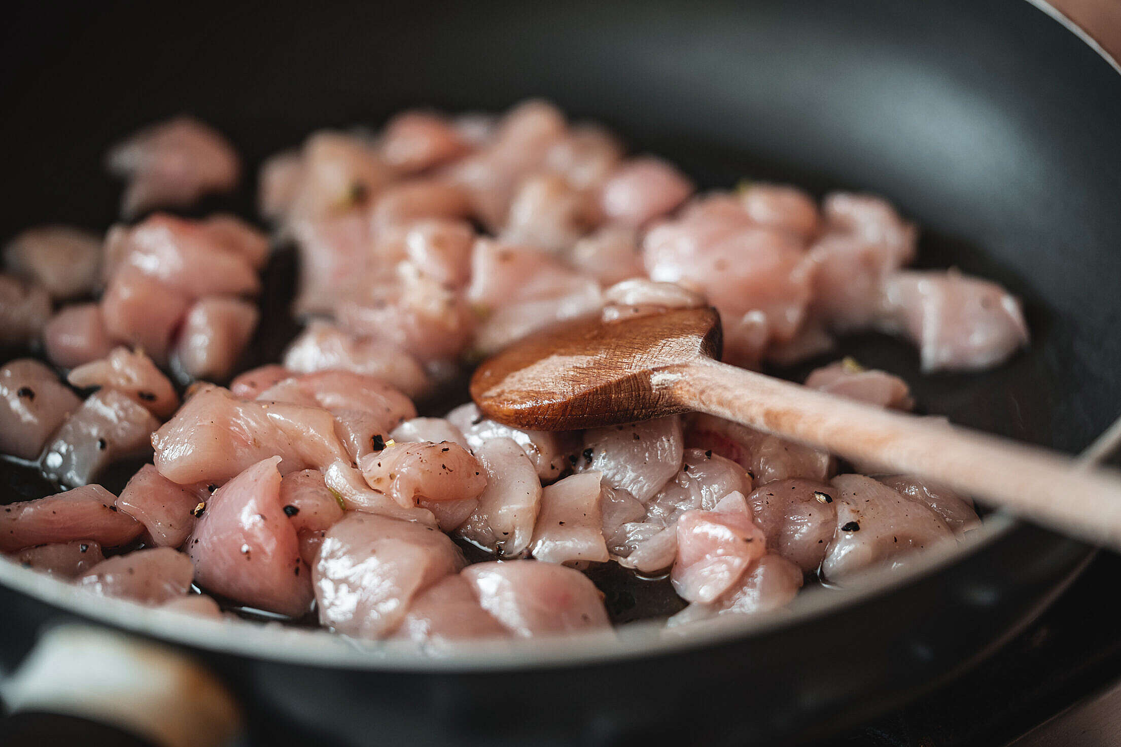 Chicken Meat in a Pan Free Stock Photo