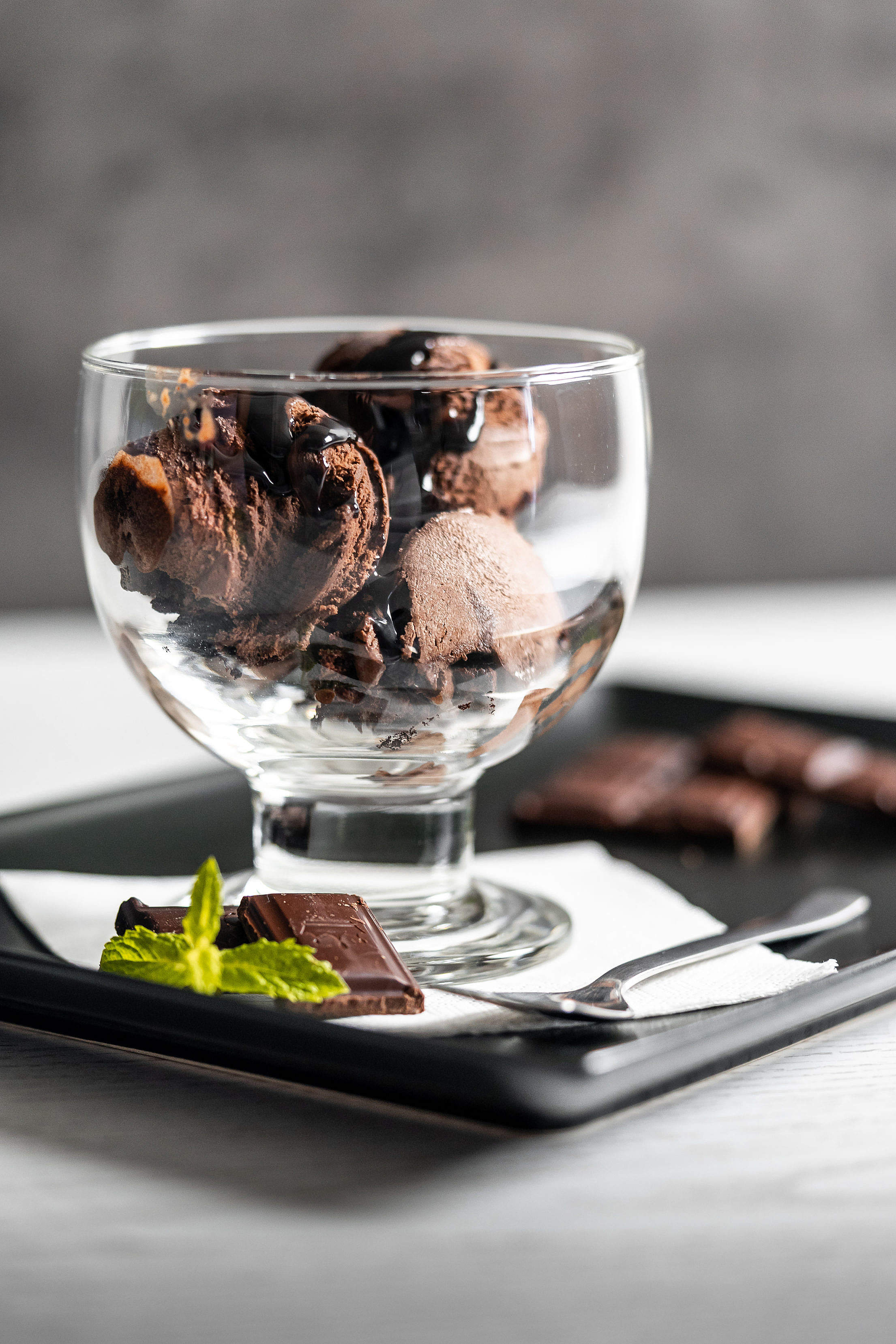 Chocolate Ice-cream Sundae Free Stock Photo