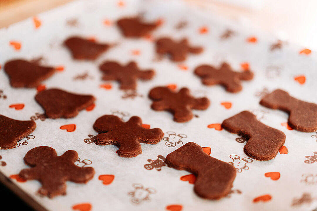 Christmas Gingerbread Cookies on a Tray