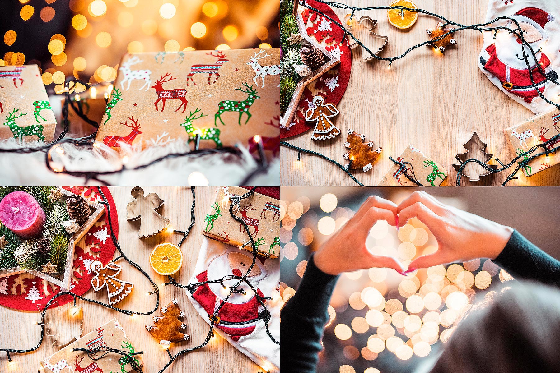 Download Hi-Res Stock Photos: Decorations, Christmas lights and presents