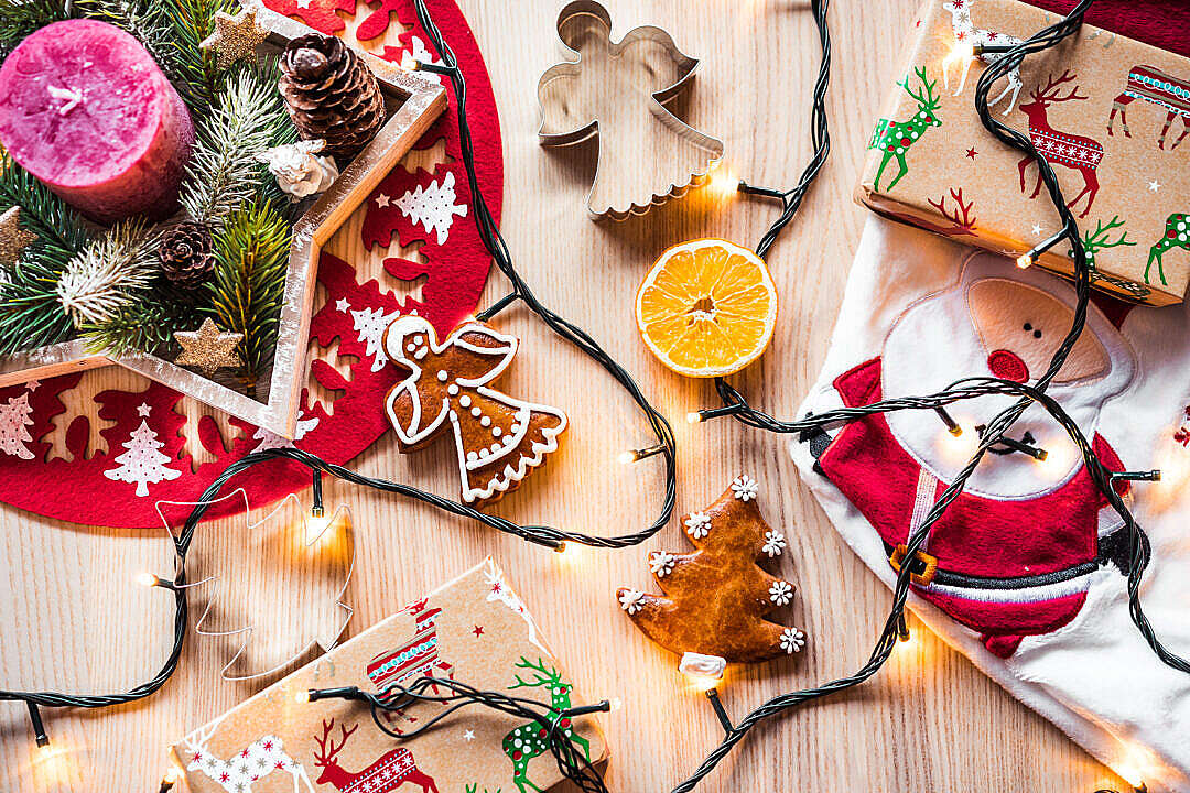 Christmas Time Decorations Still Life