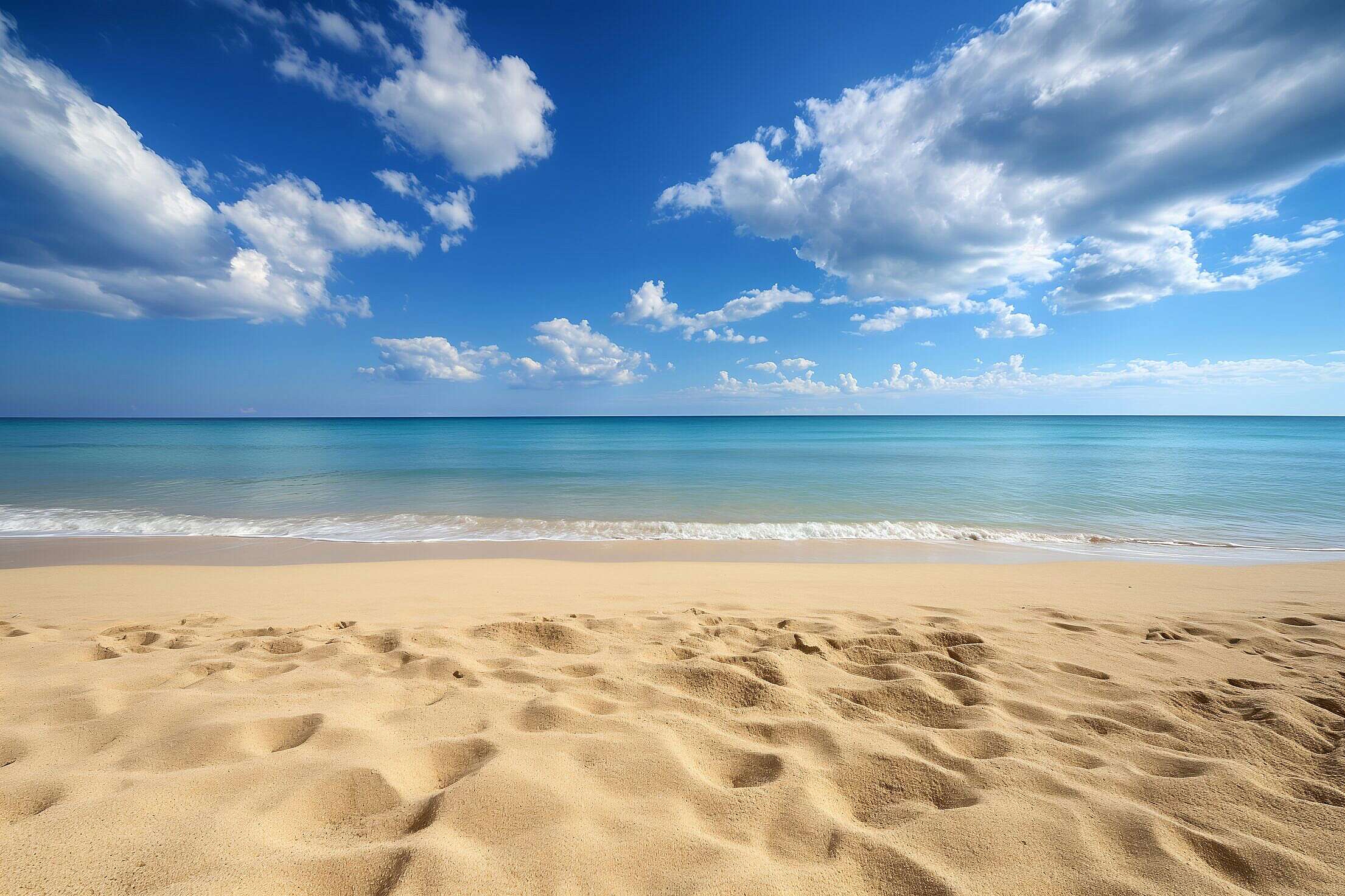 Clean Sandy Beach With Calm Sea Free Stock Photo | picjumbo