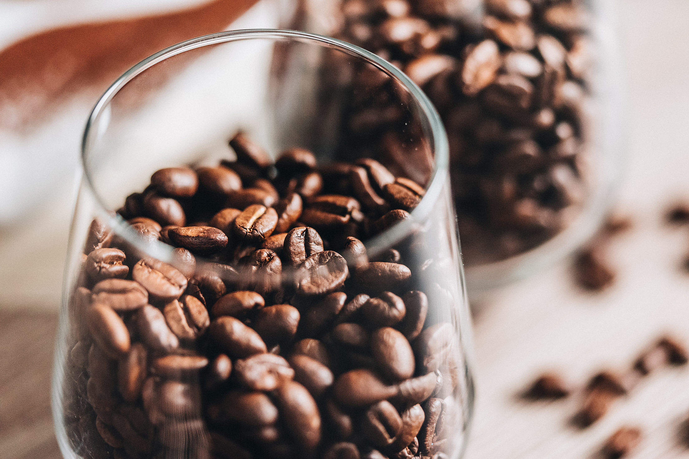 Coffee Beans In A Glass Canister Stock Photo - Download Image Now