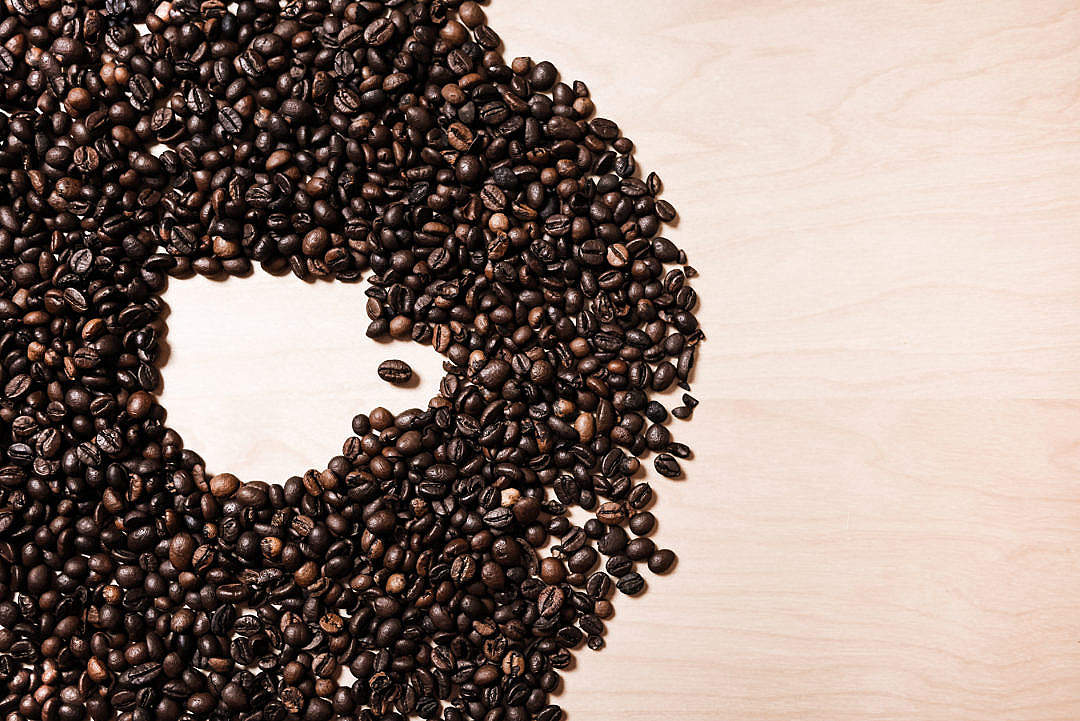 Download Coffee Cup Shape in Coffee Beans #2 FREE Stock Photo