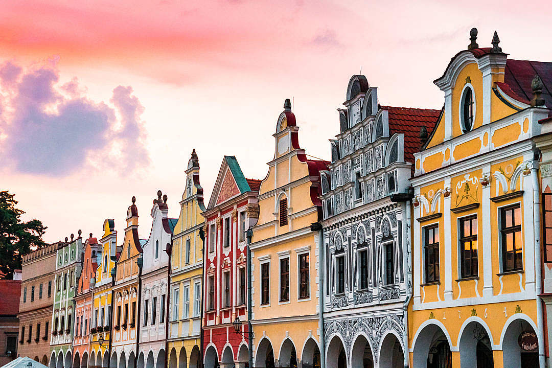 Download Colorful Architecture in Telč, Czechia FREE Stock Photo