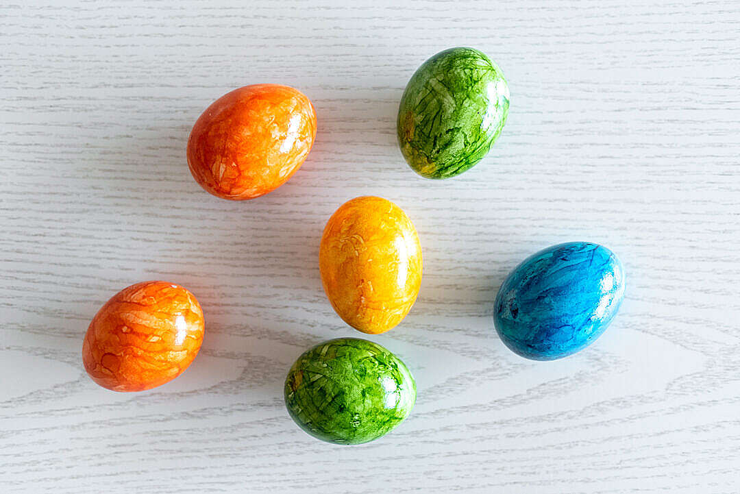 Colorful Easter Eggs Close Up