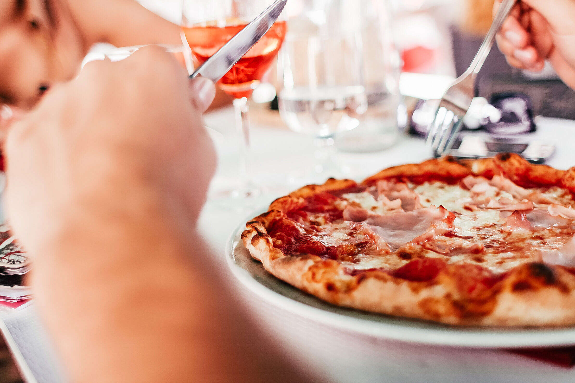Eating Pizza Free Stock Photo
