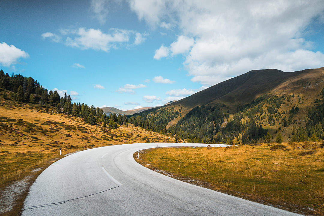 Download Empty Road in Austrian Mountains FREE Stock Photo