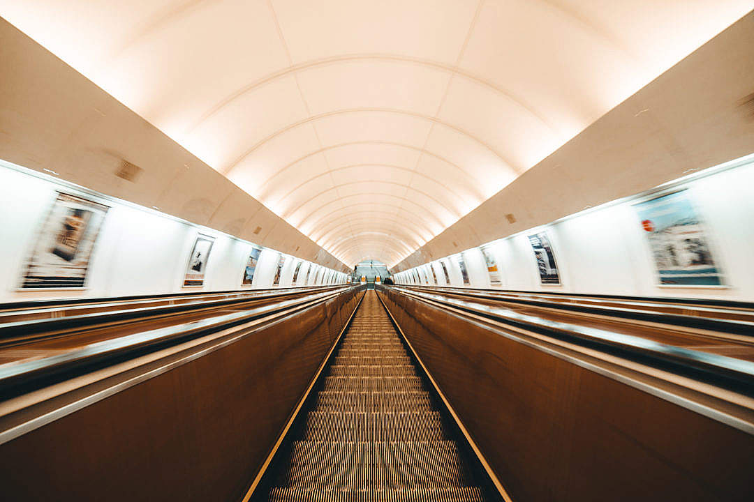 Escalator in Prague Metro