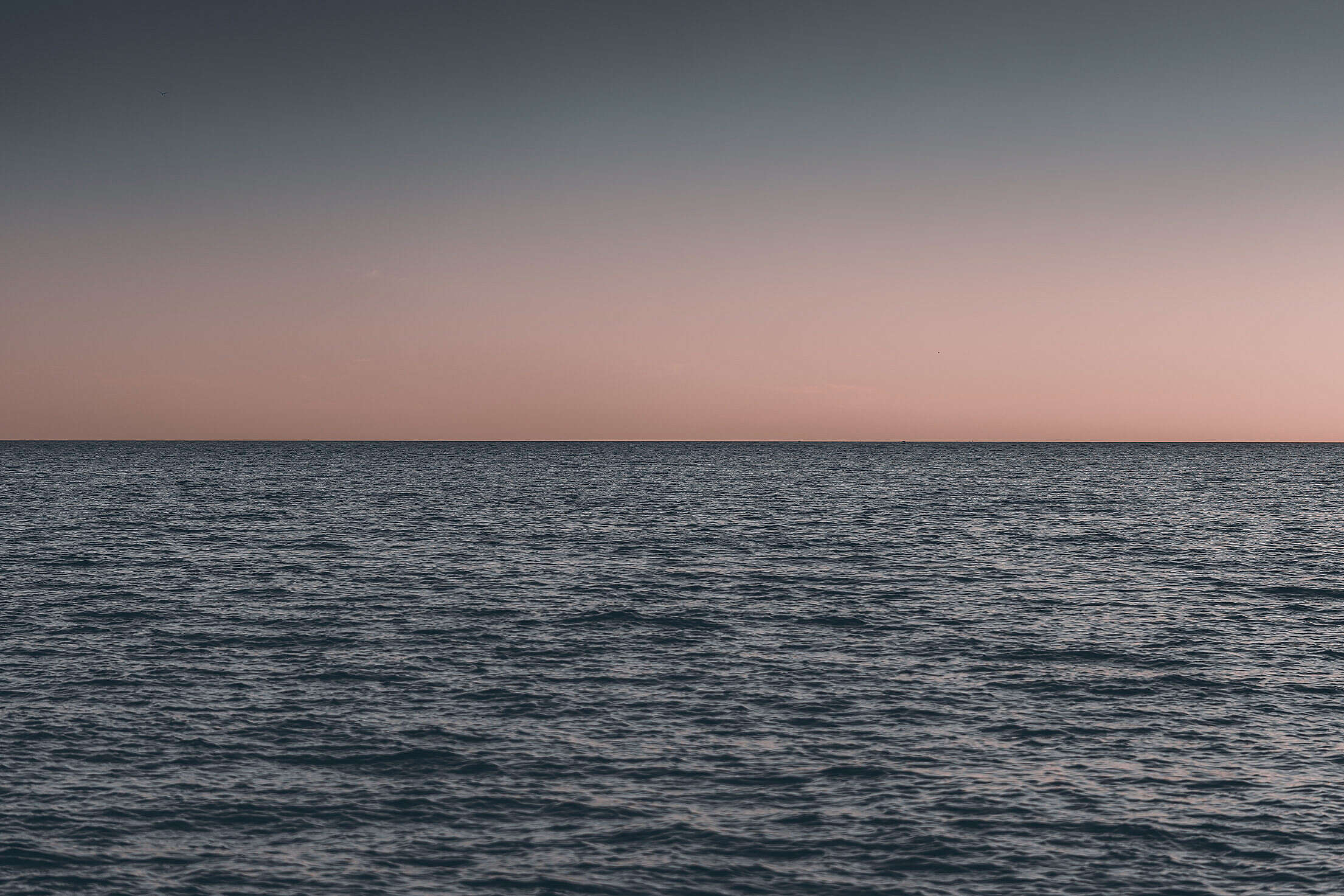 Evening Sea Horizon Dusk Colors Free Stock Photo