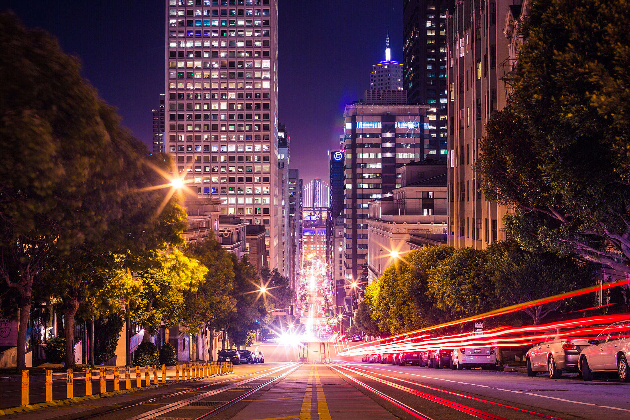 Downtown Los Angeles California Night Stock Photo, Picture and