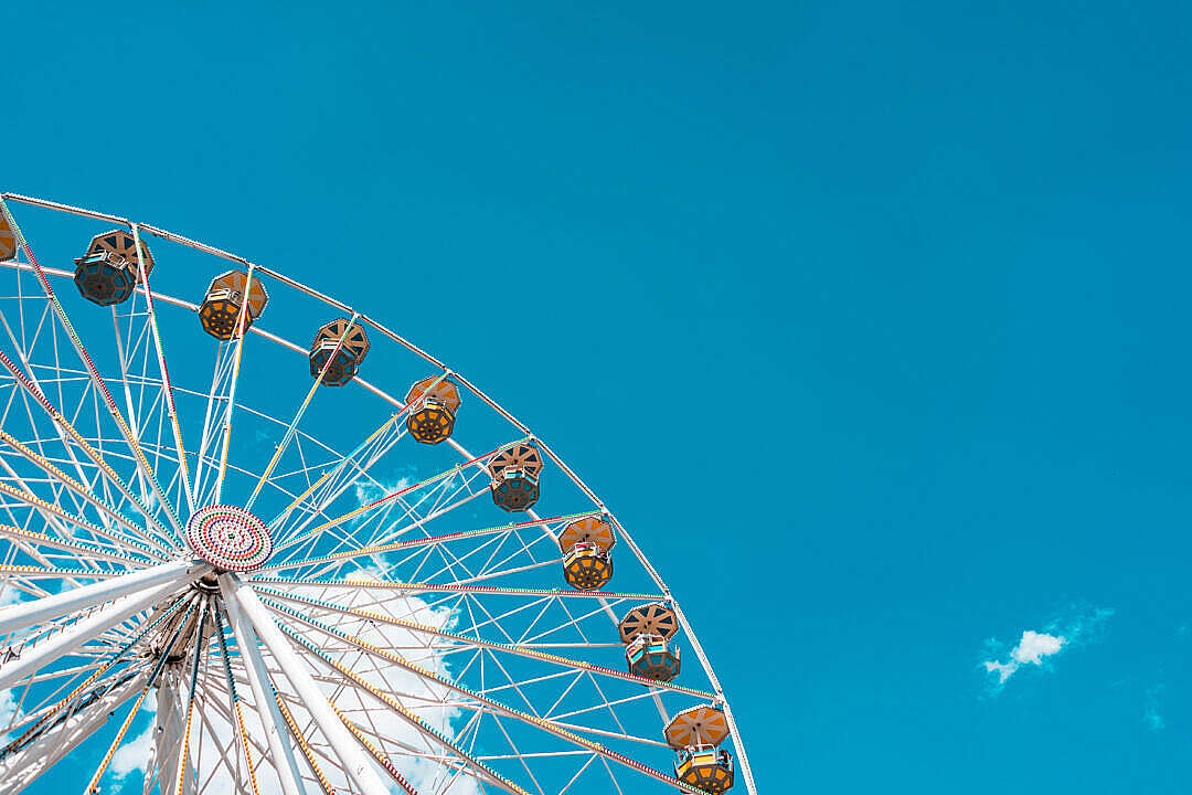 Download Ferris Wheel Amusement Park with Place for Text FREE Stock Photo