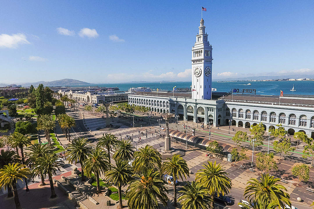 Download Ferry Building Port of San Francisco with Square FREE Stock Photo