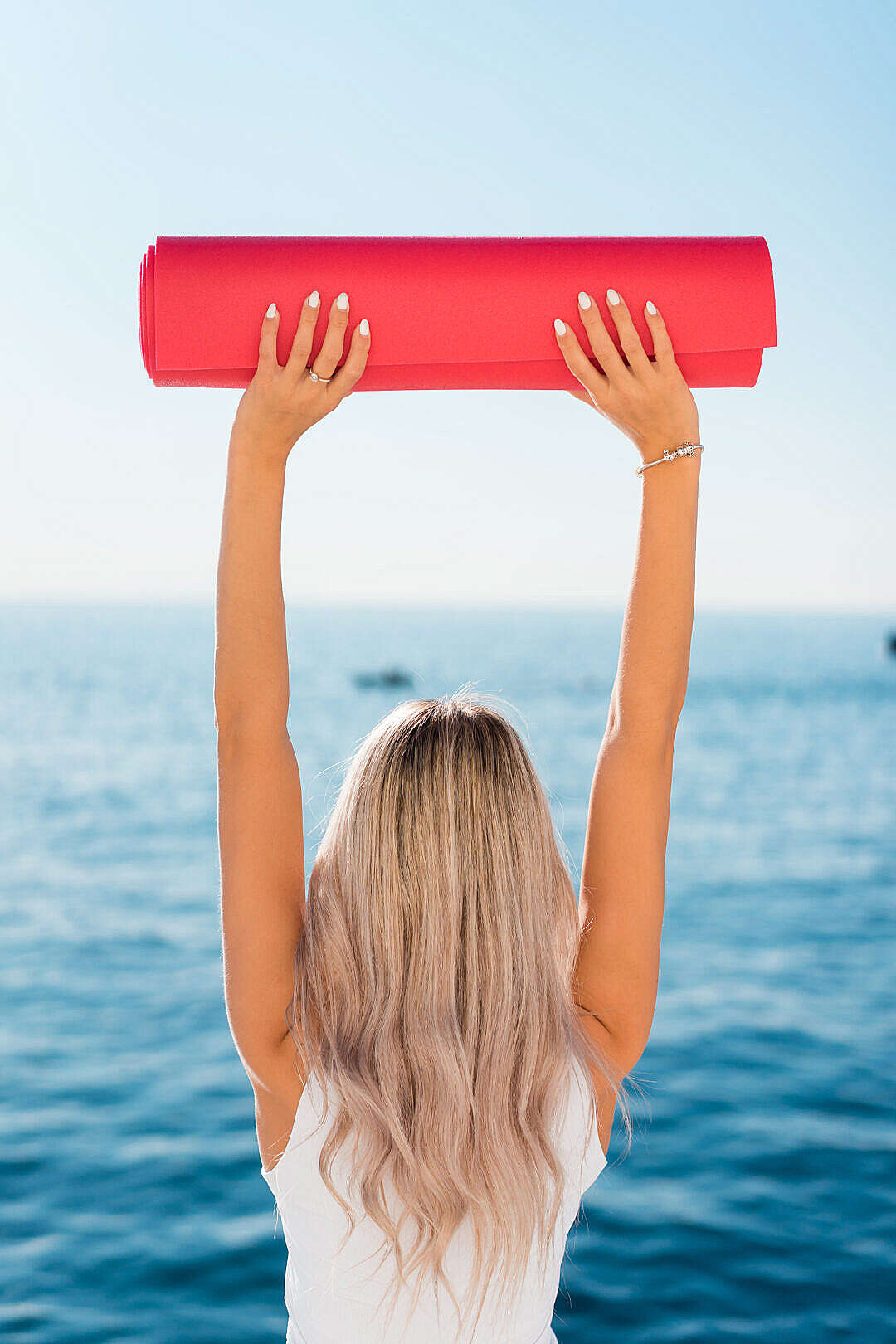 Fitness Girl with Yoga Pilates Mat