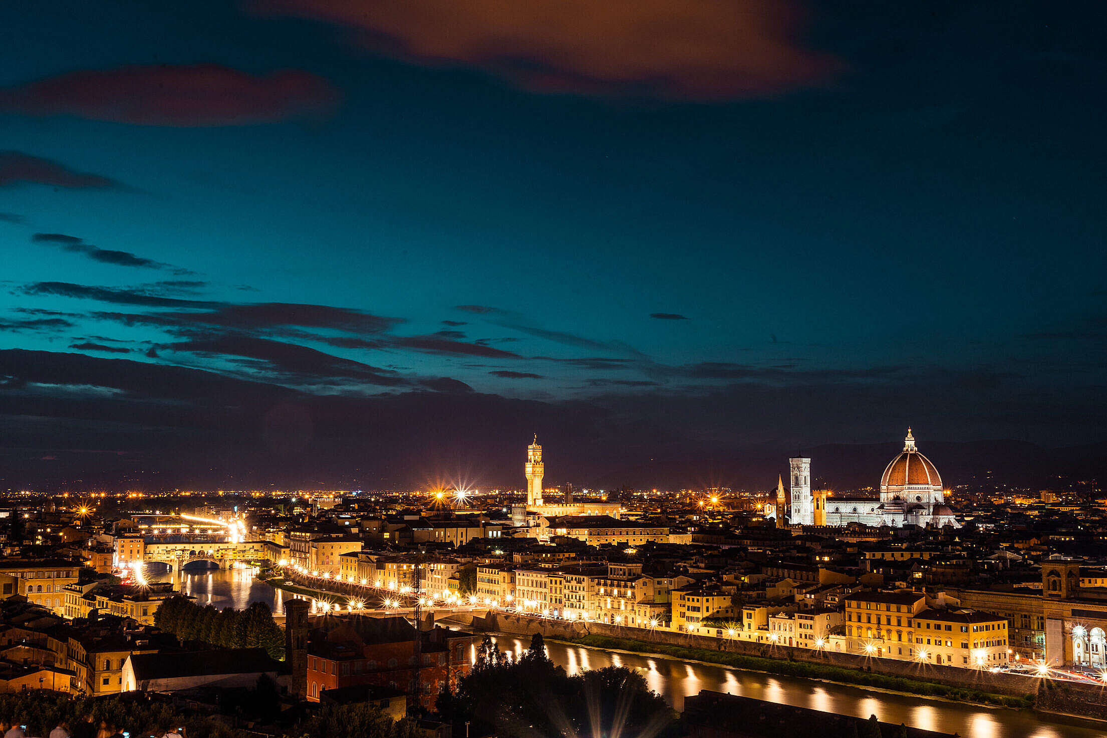 Florence, Italy at Night Free Stock Photo