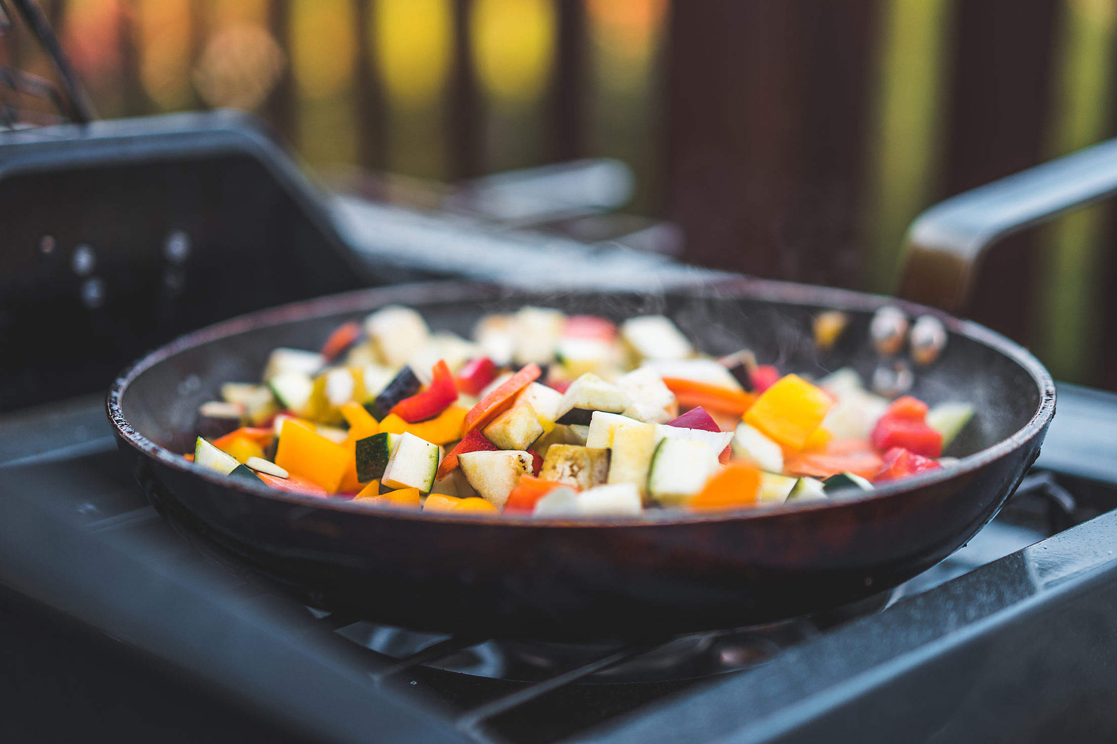 Frying Vegetables on a Pan Free Stock Photo picjumbo