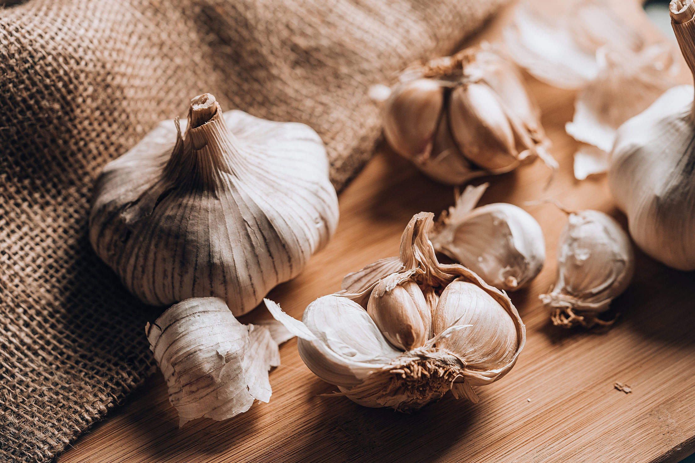 Garlic Bulb with Garlic Cloves Free Stock Photo