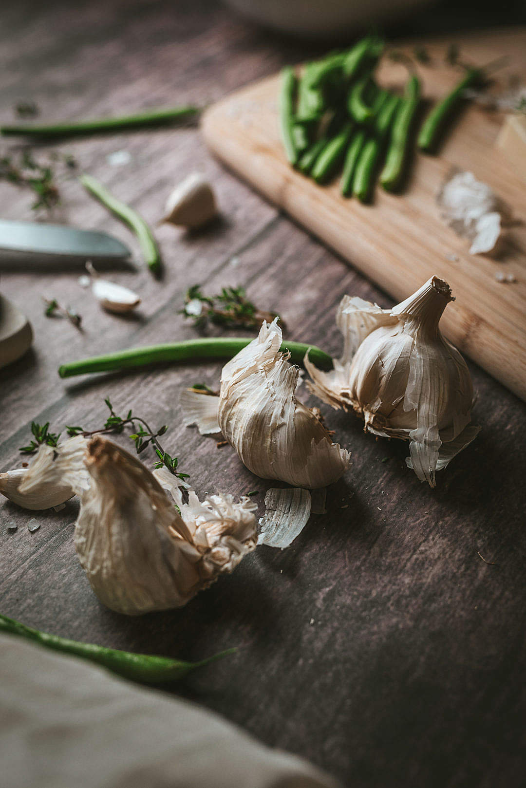 Download Garlic Head on a Wooden Rustic Table FREE Stock Photo